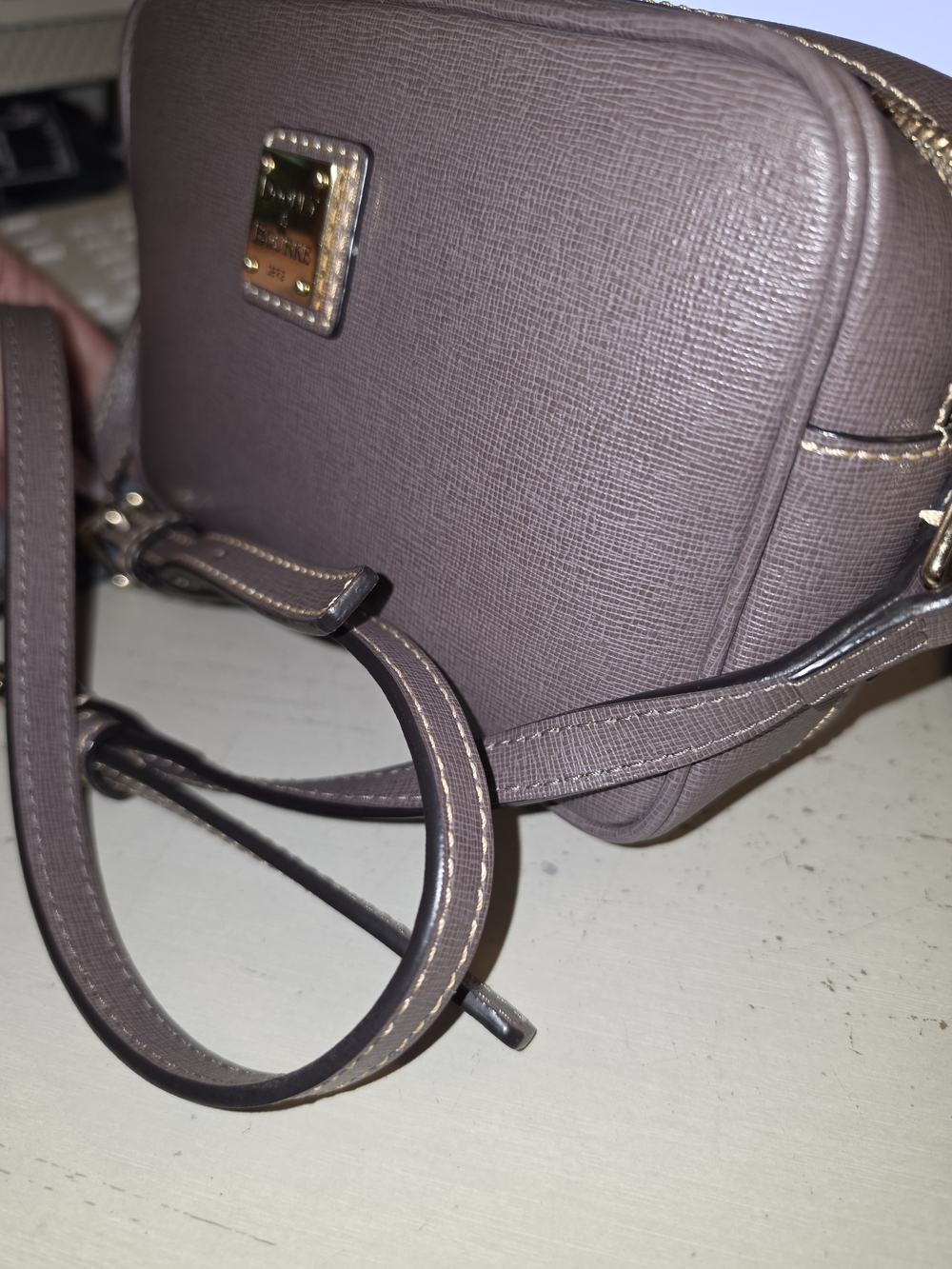 Dooney & Bourke Taupe Crossbody Bag - Picture 9 of 11